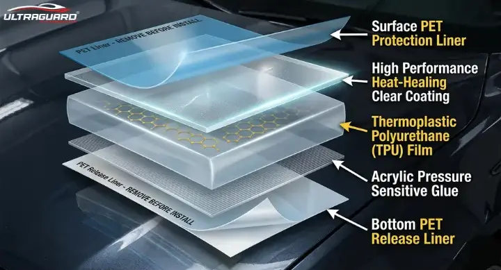 Layers of Paint Protection Film